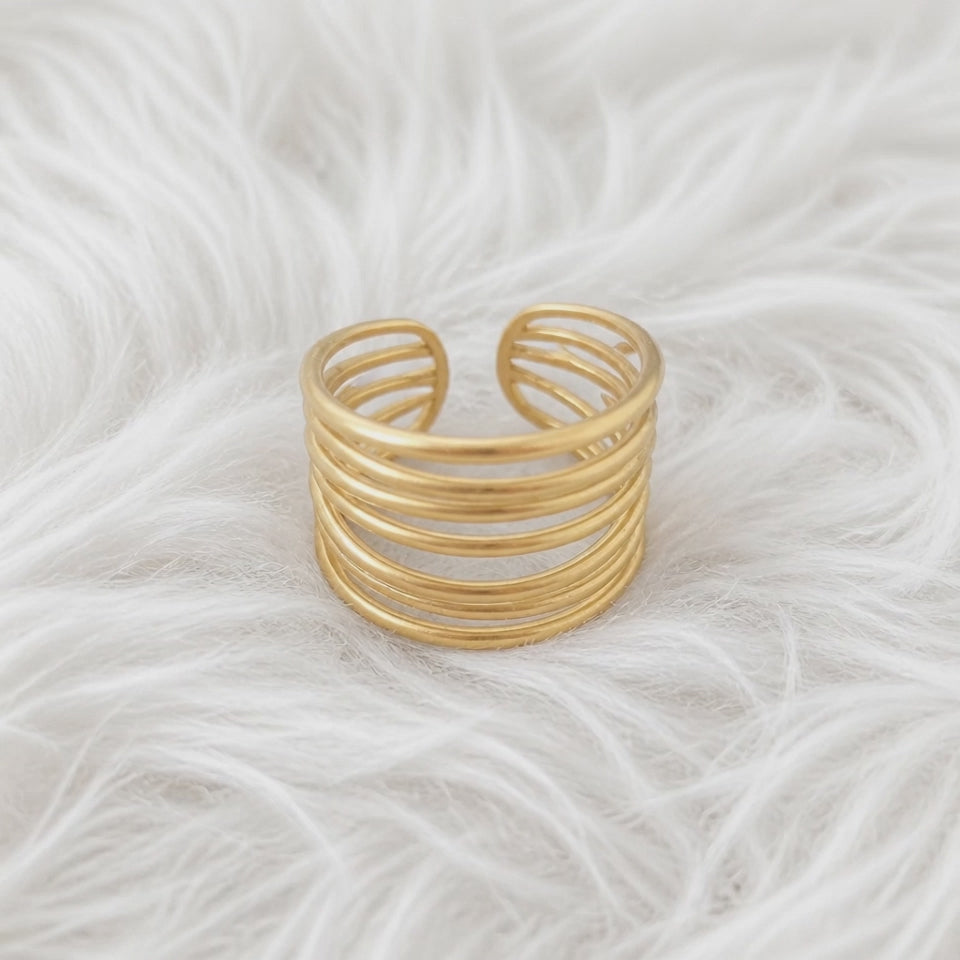 Bague Anneau Carillon Dorée