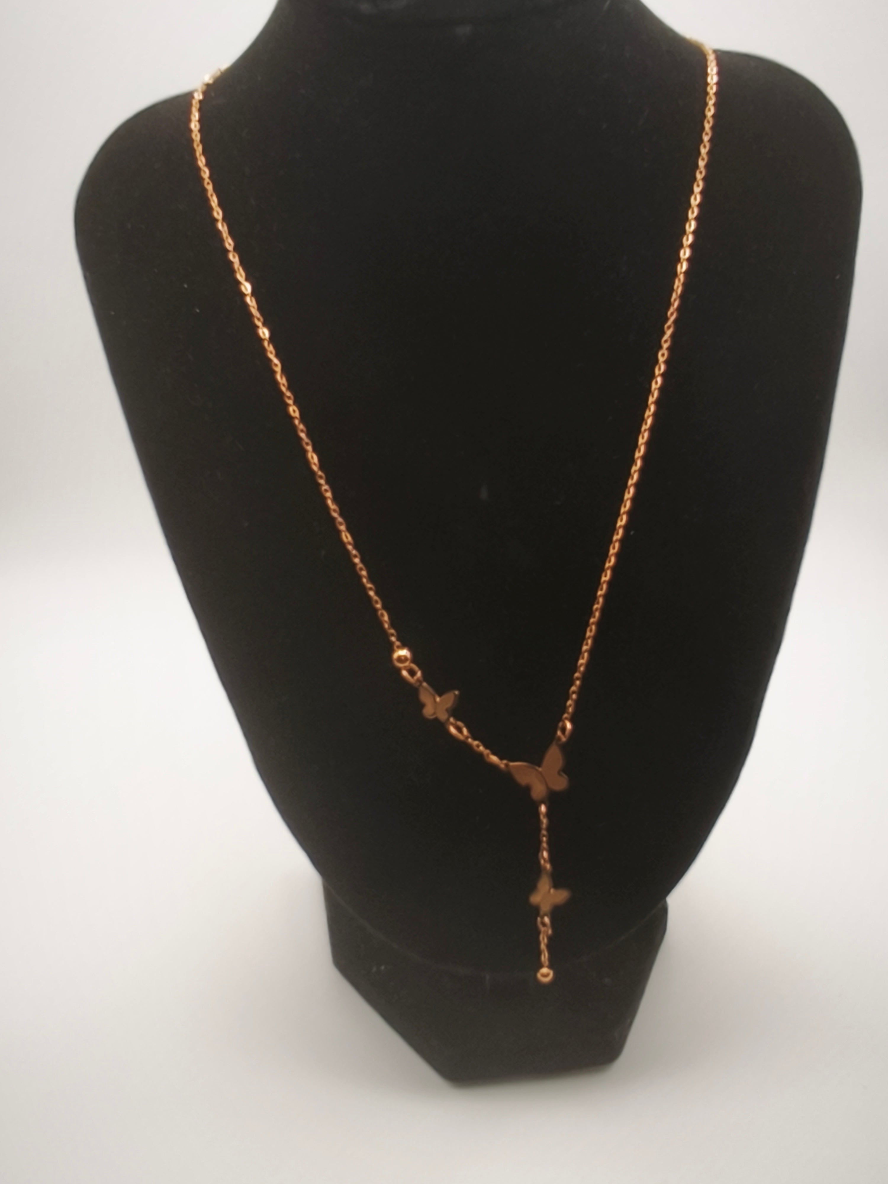 Collier Papillon Élégance – Acier inoxydable doré