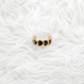 Bague Cœurs Noirs – Acier inoxydable doré