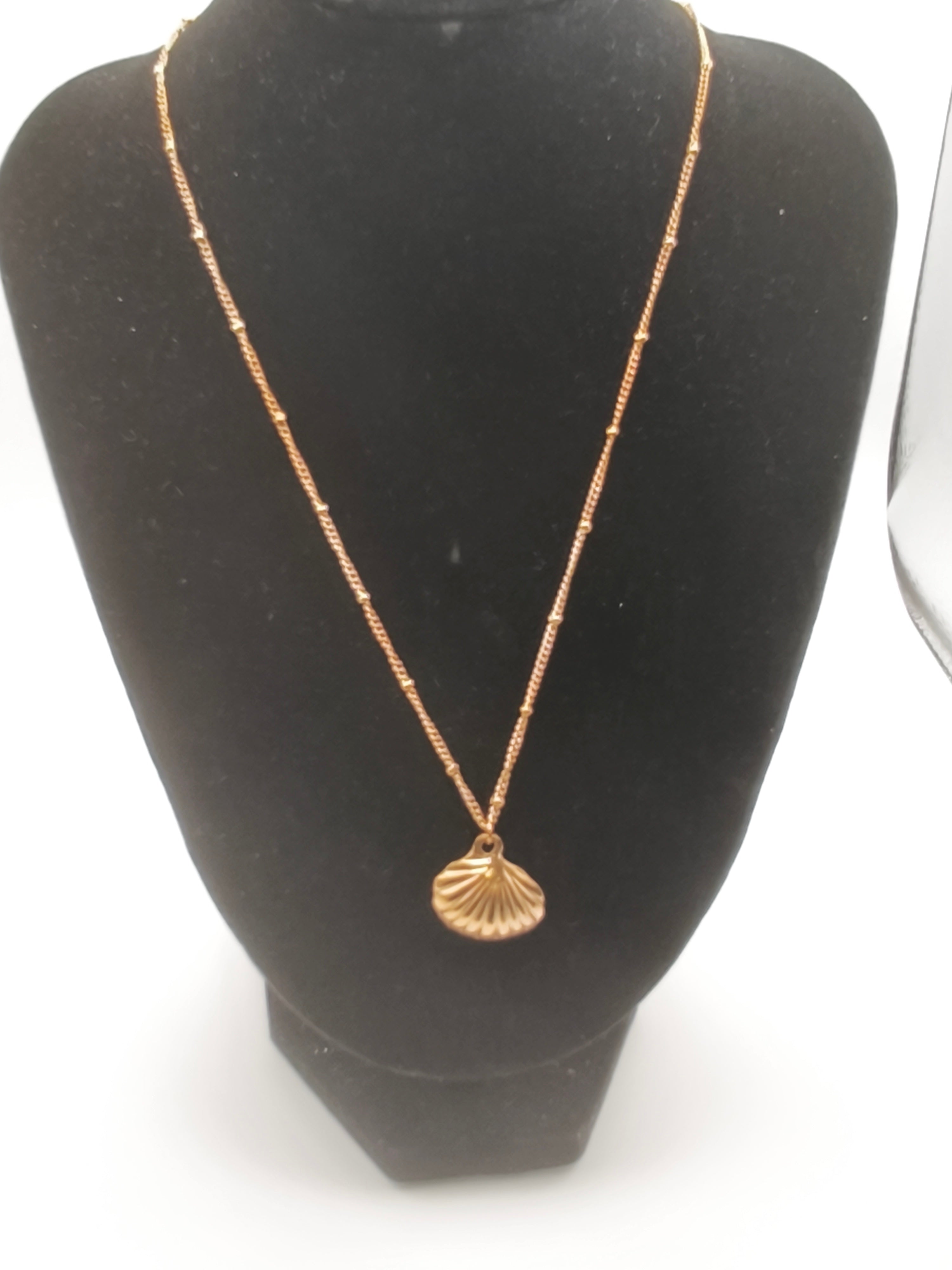 Collier Coquillage Doré – Acier inoxydable