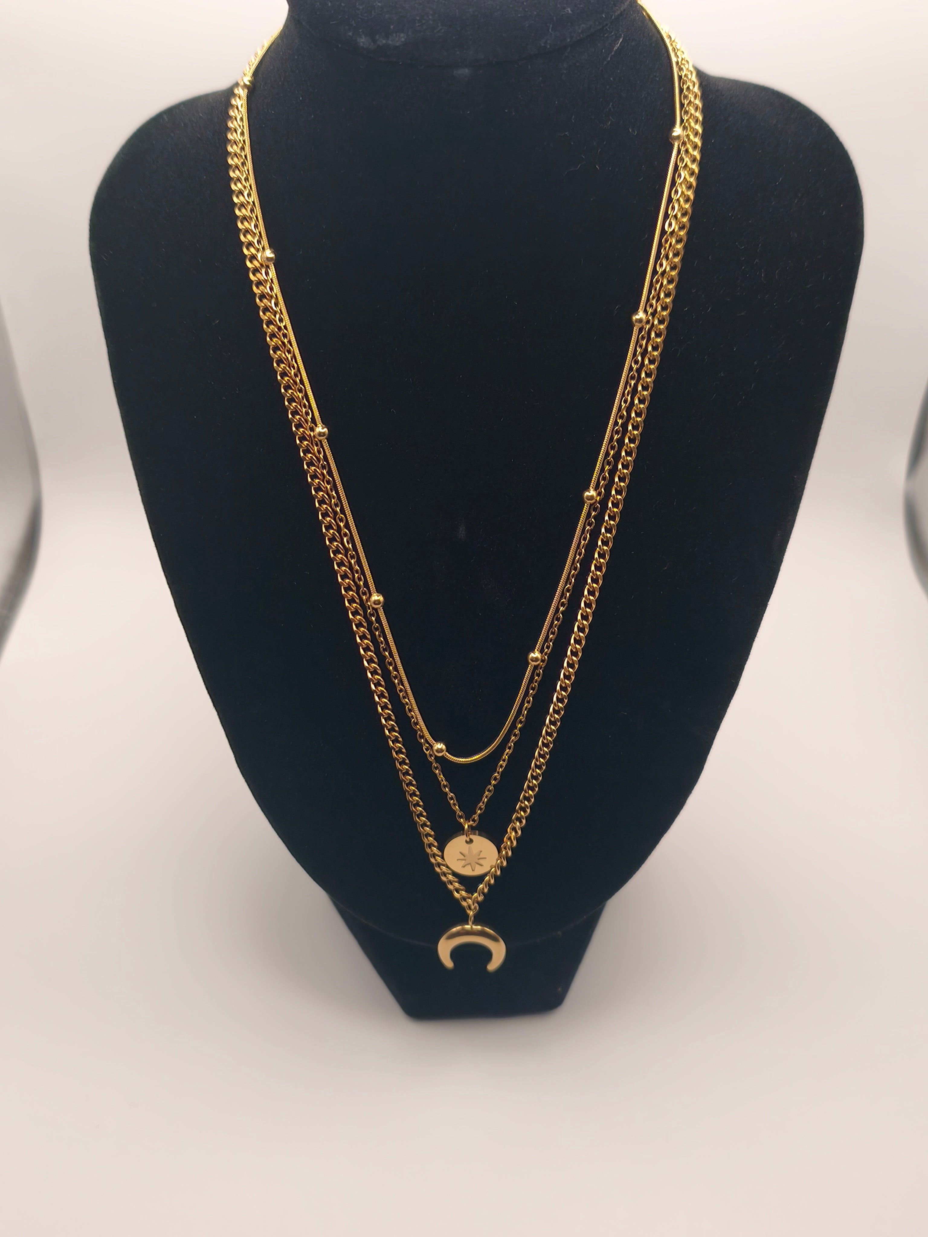 Collier Luna Étoile – Acier inoxydable doré