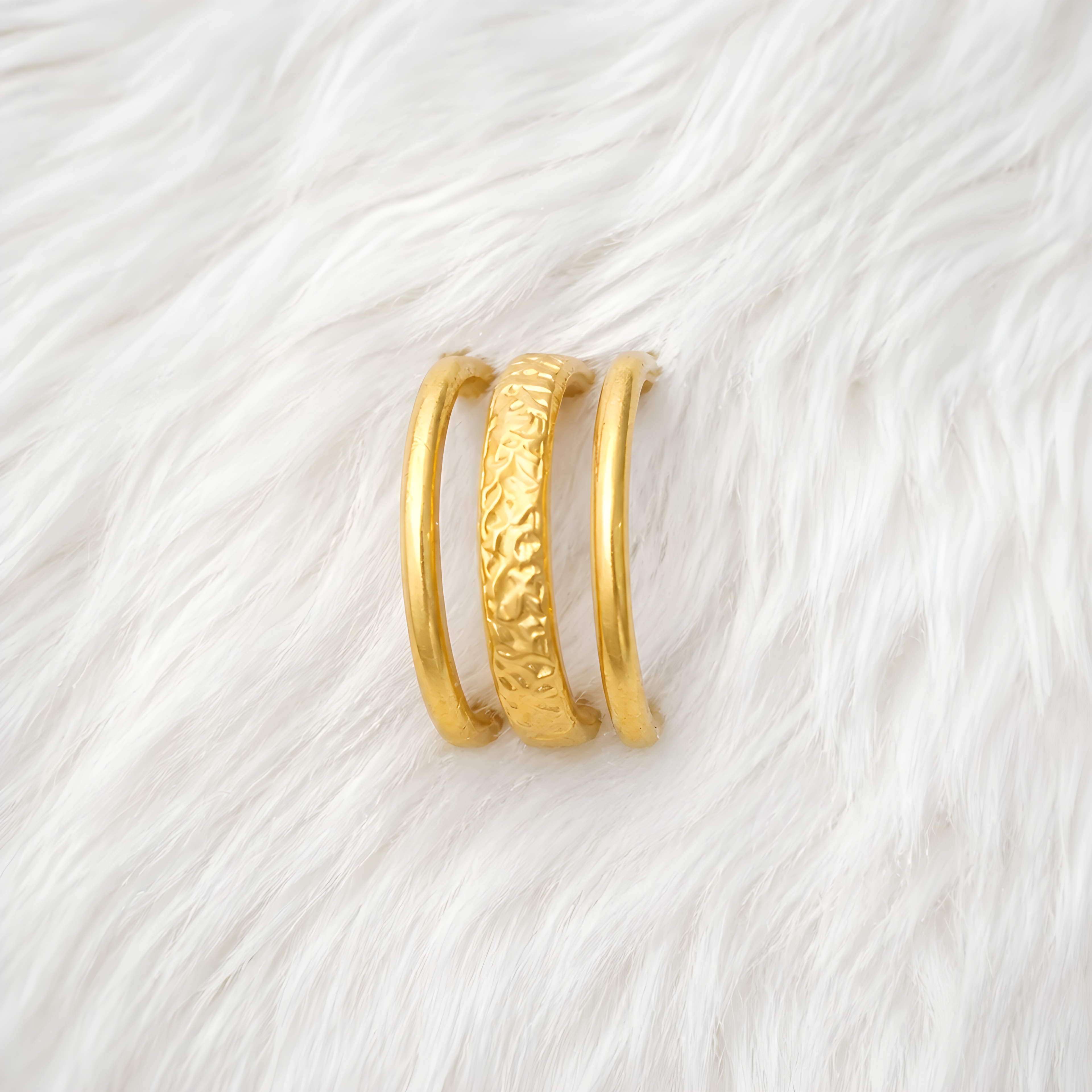 Bague Multi-Rangs Dorée – Acier inoxydable ajustable