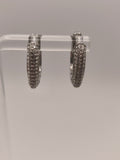 Boucle d'oreille créole carré demi strass
