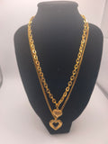 Collier Cœur Duo – Acier inoxydable doré