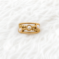 Bague Perles Élégance – Acier inoxydable doré