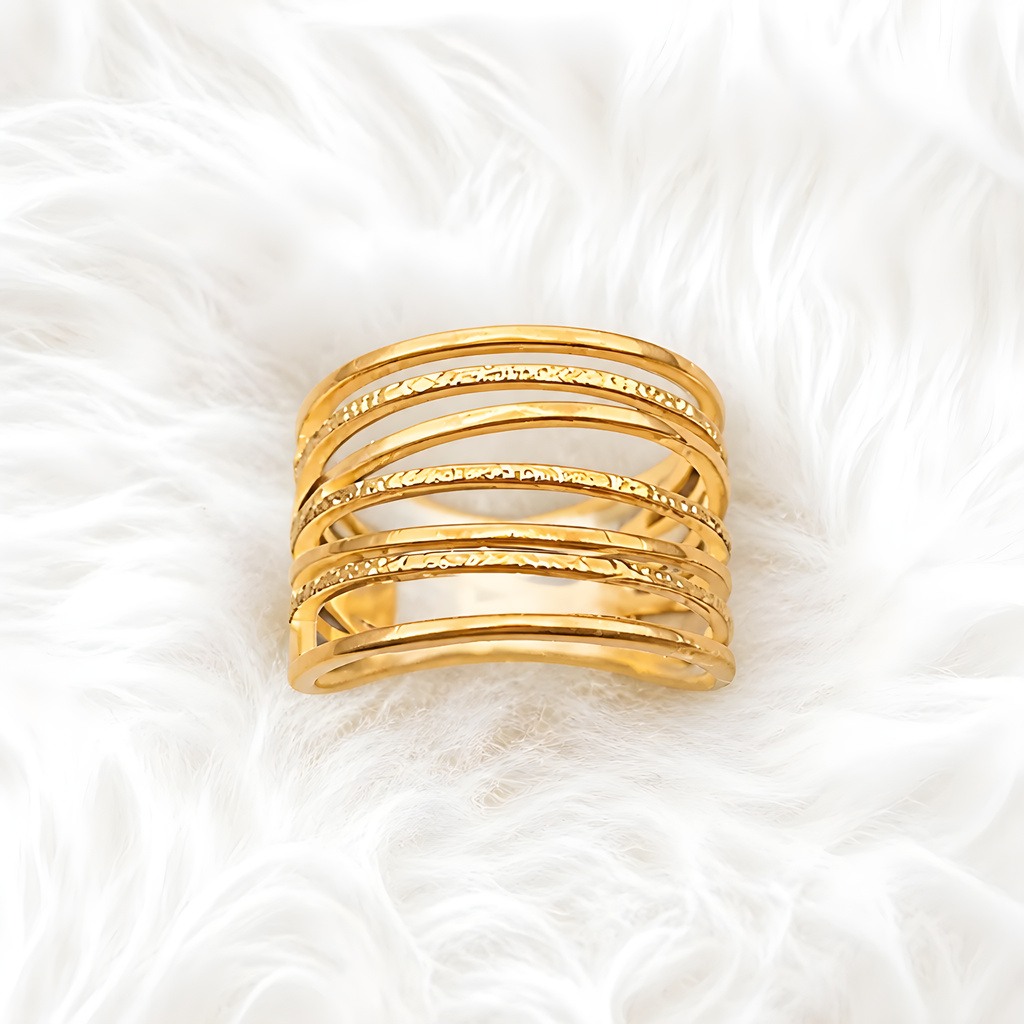 Bague Anneau Carillon Dorée